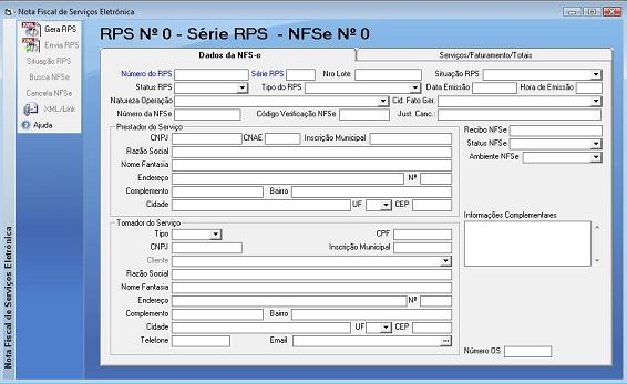 Software Oficina Mecânica - Tela de NFSe