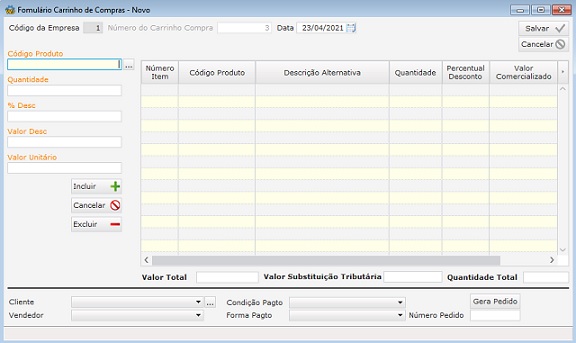 Software Oficina Mecânica - Tela de Pré-Venda