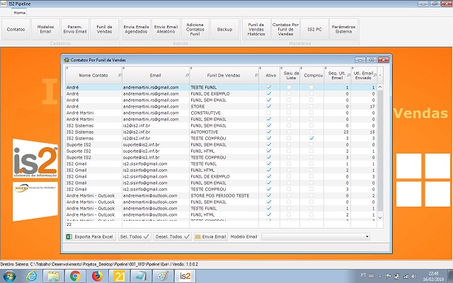 Software IS2 Pipeline - Contatos Por Funil de Vendas