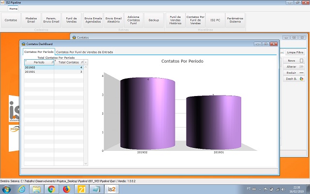 Software Funil de Vendas IS2 Pipeline - DashBoard Cadastro de Contatos 01