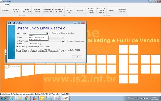 Software Funil de Vendas IS2 Pipeline - Rotina Envio Email Aleatório
