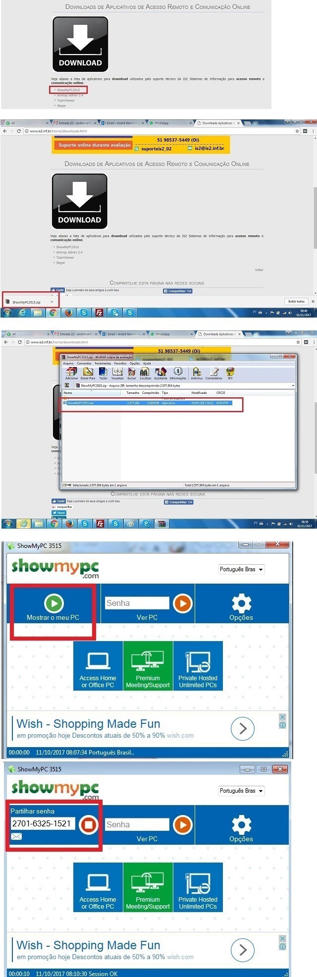 versao demonstrativa sequencia showmypc