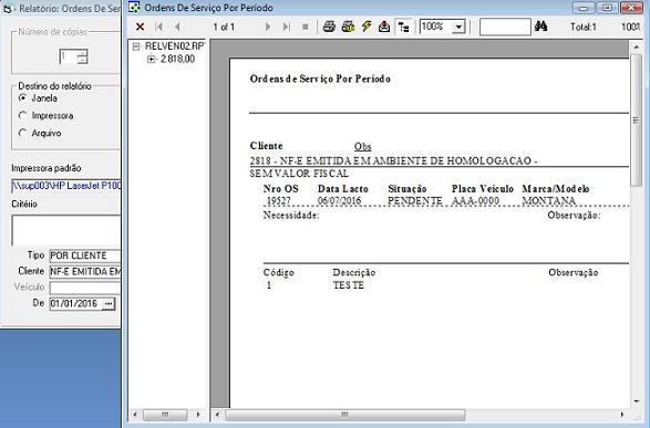 Software Oficina Mecânica de Caminhão - Relatório de Vendas